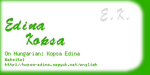 edina kopsa business card